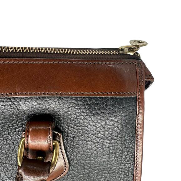 Dooney & Bourke Leather Black & Brown Satchel Crossbody Hand Bag - Picture 6 of 11
